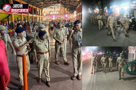 लेहड़ा देवी मंदिर और मेला क्षेत्र का DIG ने किया निरीक्षण, फरेंदा में पैदल गश्त कर परखी सुरक्षा