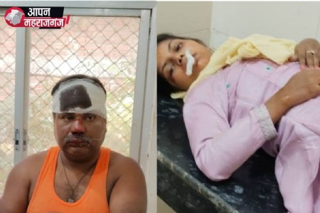 सोहगौरा के पास दर्दनाक सड़क हादसा, अनियंत्रित होकर गिरी बाइक, पिता-बेटी गंभीर