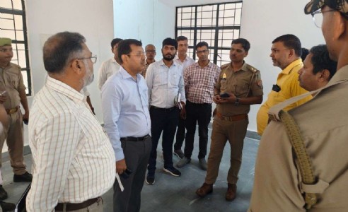Maharajganj News : 7 करोड़ से बन रहा हाईटेक थाना, अंतिम चरण में पहुंचा निर्माण ! CDO ने परखी तैयारी