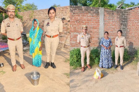 Maharajganj News: कोल्हुई पुलिस ने 20 लीटर अवैध कच्ची शराब के साथ दो महिलाओं को किया गिरफ्तार