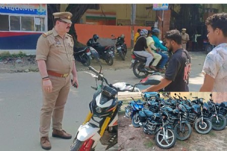 Maharajganj News: महराजगंज में ट्रैफिक पुलिस का चेकिंग अभियान, 1272 वाहन जांचे और 171 सीज